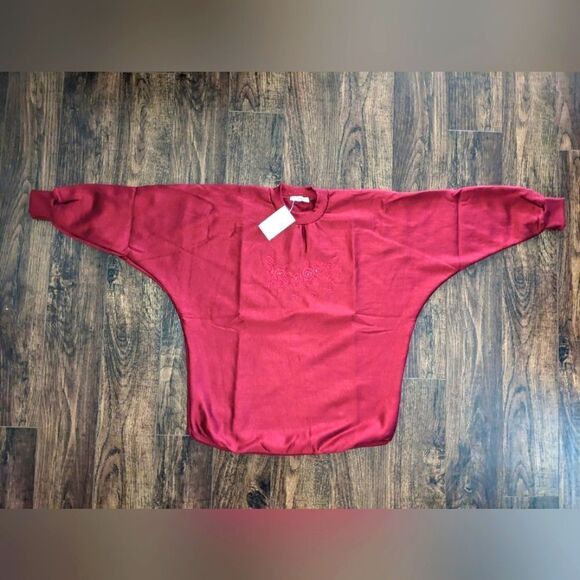 $5 Item! NWT Parrton Floral Embroidery Drop Shoulder Sweatshirt - Picture 10 of 13